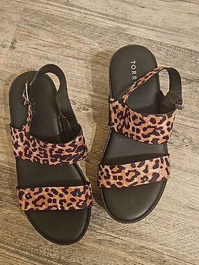 torrid Leopard-Print Triple-Strap Sandal - Brown/Black